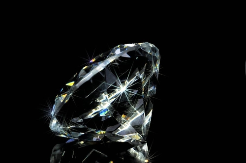 glittering diamond on black background