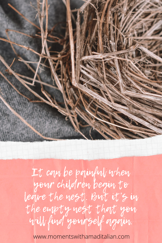 empty nest image with prose.
