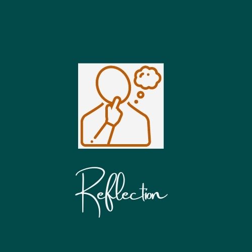 monochrome illustration of person thinking with thought bubble, on green background